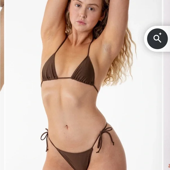 Los Angeles Apparel Chocolate Bikini Set - Picture 1 of 4